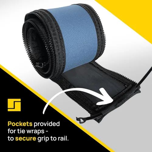 Vista 4 de Stromberg Carlson AM-ZIP39B Lend-A-Hand Zip Grip – Cubierta de neopreno con cierre de nylon para mango de agarre de RV, pasamanos de escalera, barra