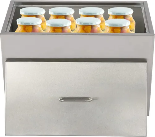 50L/13.2 galones de agua de acero inoxidable para conservas comerciales con tapa, estufa superior, olla de enlatado con 2 estantes de conserva, olla