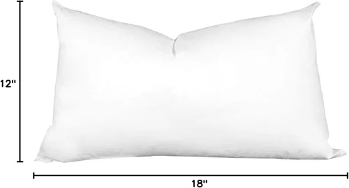 Vista 4 de Hometex Canada Relleno de almohada de 12 x 18 pulgadas de plumón sintético con funda de algodón 100% de forma decorativa alternativa sintética