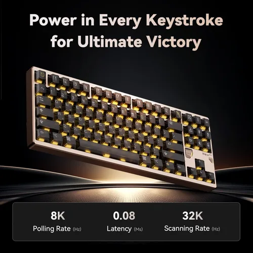 Vista 3 de ATK x QK Hex80 HE Teclado Gaming Magnético, 80% TKL, Aluminio CNC, Interruptores Ti de Efecto Hall, Polling de 8 kHz, Trigger Rápido, Rosa bebé