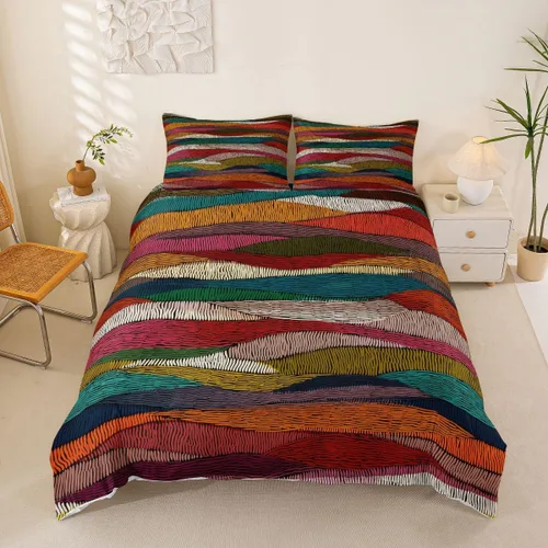 Vista 9 de Funda de edredón cuadrada azul, juego de ropa de cama de cuadrícula gris y blanca, funda de edredón moderna para decoración de habitación de niños