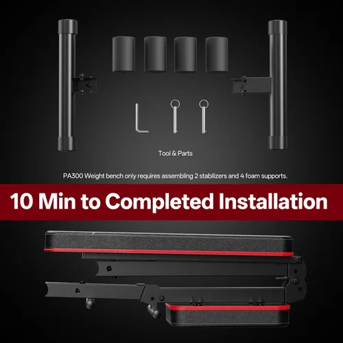 Vista 6 de PASYOU Banco de peso ajustable de 660 libras, banco inclinable plegable para gimnasio en casa, banco de ejercicio con mancuernas para entrenamiento