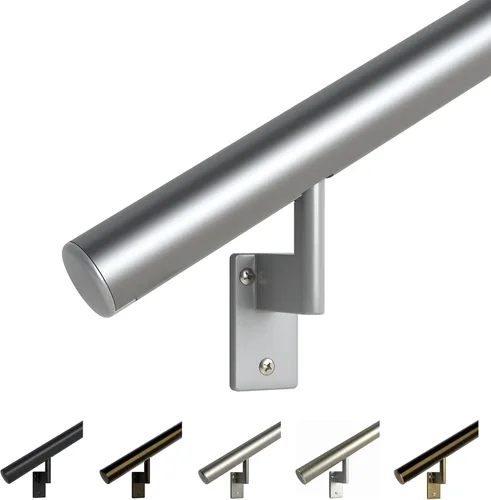 Vista 11 de Promenaid Kit de pasamanos de 1.5 pies al ras - Bronce arquitectónico - Kit completo de pasamanos para interiores y exteriores para escaleras