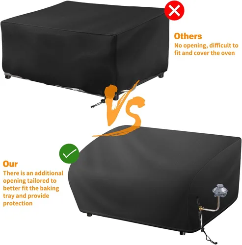 Vista 4 de Cubierta de parrilla para parrilla Blackstone de 22 pulgadas, cubierta de parrilla de barbacoa de material Oxford impermeable con cordones, cubierta