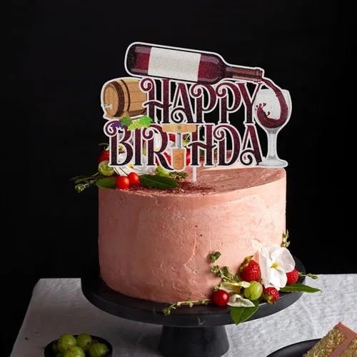 Vista 6 de Decoración de pastel de cumpleaños para hombres y mujeres de edad a la perfección, decoración de pasteles de fiesta temática de 30, 40, 50 cumpleaños