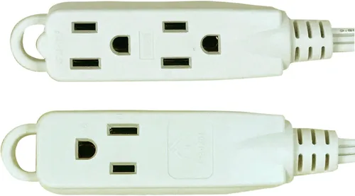 Vista 2 de Royal Designs, Inc CO-9001-WH-6-2 Series Royal Designs - Cable de extensión de enchufe plano para interiores y exteriores, 6 pies de largo, blanco