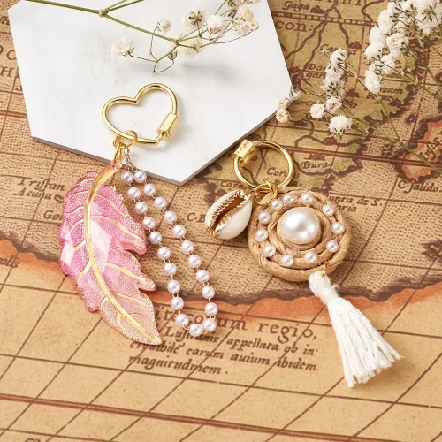 Vista 2 de Fashewelry 5 piezas de llavero de tornillo mixto, mosquetón, cierre de mosquetón chapado en oro de 18 quilates, hebilla de cierre de gancho