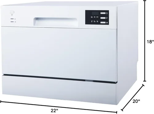 Vista 9 de SPT SD-2225DWA Energy Star - Lavavajillas para encimera con arranque retardado y LED, color blanco