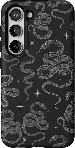 Vista 387 de Casely Funda para Galaxy S9 Postura de cadáver Yoga de esqueleto Diseño protector delgado esencial de doble capa