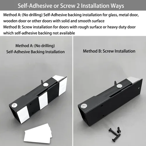 Vista 3 de Tope de puerta autoadhesivo sin taladrar, soporte para puerta abierta, tope de puerta para parte inferior de la puerta, tope de puerta abatible