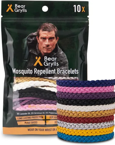Vista 8 de Bear Grylls Pulseras repelentes de mosquitos Hechas para la aventura Cuero ajustable Sin DEET Protección duradera Paquete de 10