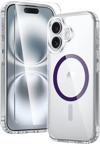 Vista 82 de FNTCASE para iPhone Air Case Clear: Fundas magnéticas para teléfono con protector de pantalla a prueba de caídas, compatibles con Magsafe, delgadas