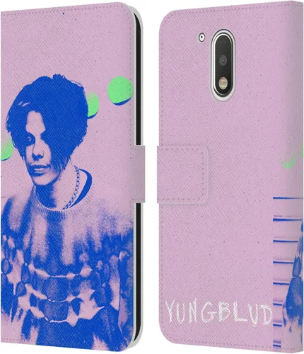 Vista 8 de Head Case Designs Officially Licensed Yungblud Face Graphics Leather Book Wallet Case Cover Compatible with Motorola Moto G41