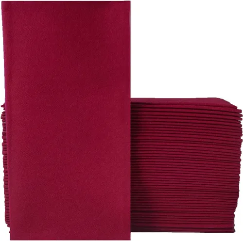 KMAKII Servilletas de papel desechables color burdeos, sensación de lino, como servilletas de cena, servilletas de mano de papel para fiestas,