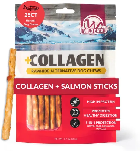 Vista 17 de Wild Eats Palitos de Colágeno de Pato Real Retriever para Perros, (15 Unidades) - Golosina Masticable para Perros de Larga Duración, Sin Cuero