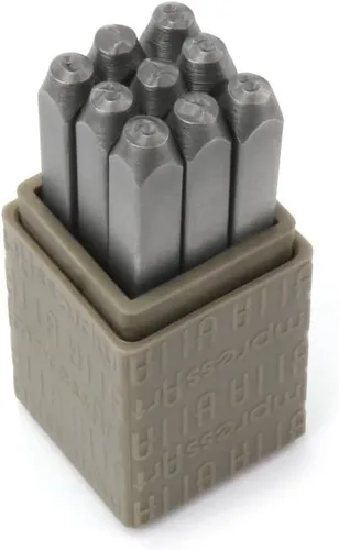 Vista 13 de Juego básico de sellos de metal Bridgette de ImpressArt, letras minúsculas y mayúsculas