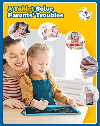 Vista 5 de TEKFUN Tableta de escritura LCD de pantalla grande de 12 pulgadas con lápiz capacitivo antipérdida, tablero de dibujo borrable sin ensuciar
