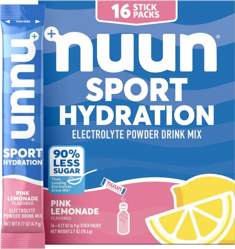 Nuun Sport Paquetes de polvo de electrolitos con magnesio, calcio, potasio, cloruro y sodio, paquetes de hidratación para llevar, sabor a limonada