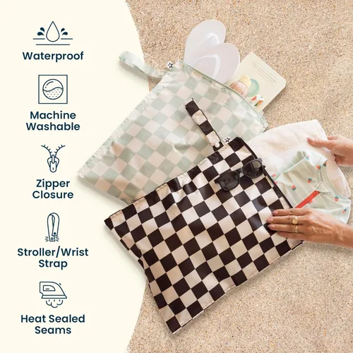 Vista 7 de Tiny Twinkle Bolsas húmedas a prueba de desorden 1 paquete de bolsas húmedas reutilizables impermeables para trajes de baño Ropa de bebé Bolsa