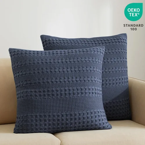 Vista 115 de PHF - Fundas de almohada 100% algodón con tejido gofre europeo, 26 x 26 pulgadas, 2 unidades para decoración elegante del hogar, para cama, sin