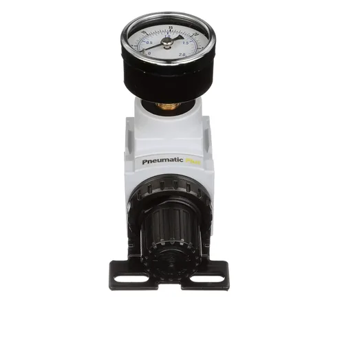 Vista 9 de PneumaticPlus Regulador de presión de aire comprimido serie PPR - Manómetro integrado y soporte incluidos (1/2" NPT)