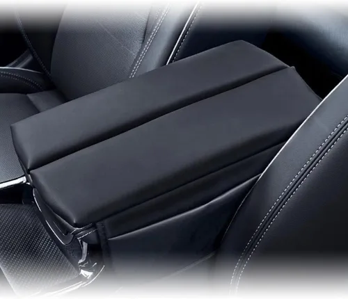 Vista 43 de Great-luck Funda de cuero para consola central con protector de reposabrazos y accesorios (costuras negras) para Nissan Rogue