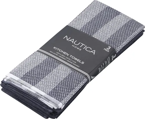 Vista 9 de Nautica Toallas de cocina 100% algodón, paños de limpieza reutilizables superabsorbentes, paños de cocina, toallas de mano para secar platos, juego
