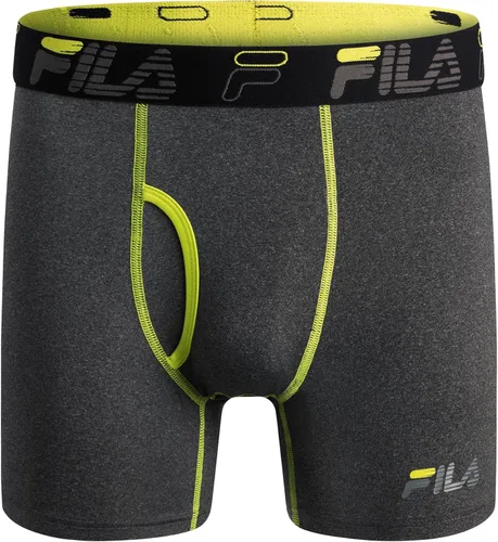 Vista 4 de Fila Calzoncillos tipo bóxer para hombre de 6 pulgadas con bragueta frontal, 90% poliéster, 10% elastano, paquete de 4