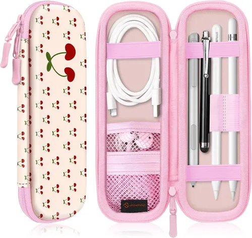 Vista 25 de Fintie Funda Porta Lápiz para Apple Pencil Pro, Apple Pencil (USB-C / 1ª / 2ª Generación), Funda de Bolsillo de Cuero PU Compatible con Lápiz, Cable