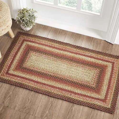 Vista 9 de VHC Brands Alfombra de especias de jengibre, mezcla de yute, medio círculo, bronceado rojo naranja, 16.5 x 33 pulgadas