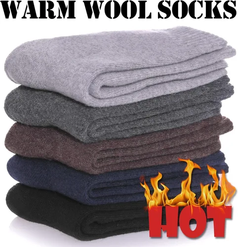Vista 3 de MQELONG Womens 5 Pairs Soft Thick Comfort Casual Cotton Warm Wool Crew Winter Socks