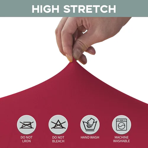Vista 7 de CWK - Funda de mesa de elastano elástica impermeable de 4 pies para mesas rectangulares - Mantel elástico ajustable para mesas plegables, tela
