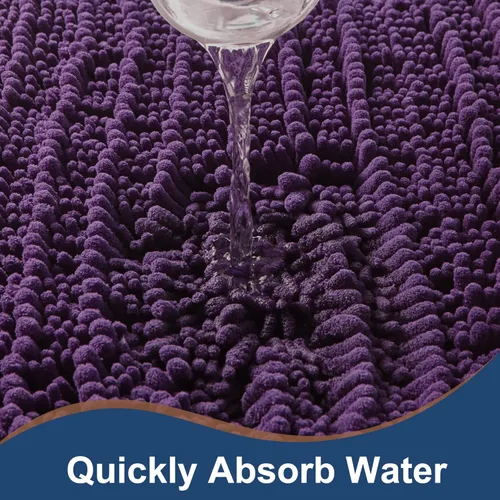 Vista 24 de FLOLEOPA Alfombras de baño de microfibra suave y esponjosa, tapetes de baño absorbentes, antideslizantes, lavables a máquina y de secado rápido