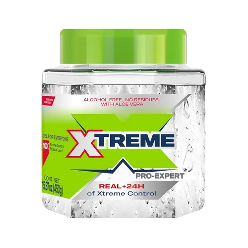 Vista 2 de Gel de peinado profesional Xtreme, transparente con aloe vera, sin alcohol, agarre máximo, 15.87 onzas, paquete de 2