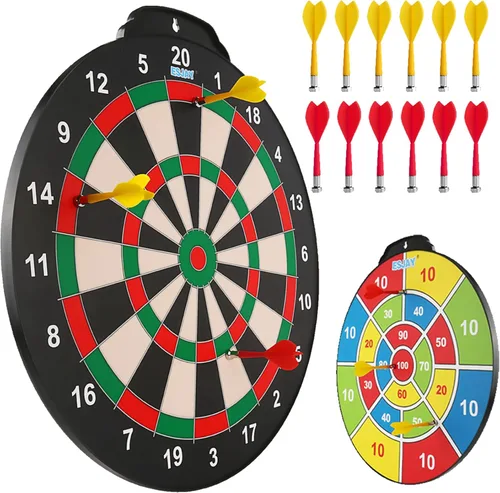 18 inch Magnetic Dart Board Set for Kids, Indoor Outdoor Game Dart Game with 12 Darts, Dartboard Toys Gifts for 8 9 10 11 12 Year Old Boys