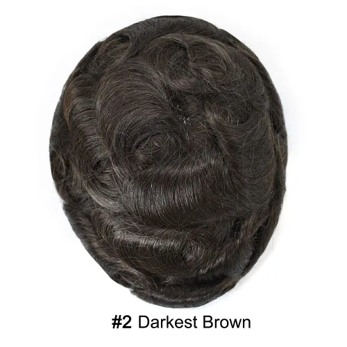 Vista 313 de Toupee - Sistemas de reemplazo de cabello para hombre, encaje frontal suizo, nudo blanqueado, pieza de cabello humano natural