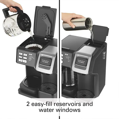 Vista 5 de Hamilton Beach FlexBrew 2-Way Brewer Programmable Coffee Maker (49976) Bundle with Support Extension