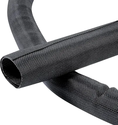 Vista 18 de Mangas trenzadas negras para organización de cables, protector de cable de telar de alambre, autoenvoltura (1/2 "-12 pies)