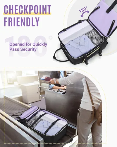 Vista 3 de LIGHT FLIGHT Rolling Laptop Bag Rolling Briefcase for Women Computer Bag with Wheels Case for Carry on Travel Work Business