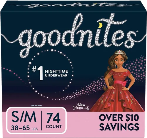 Vista 24 de Goodnites Ropa interior nocturna para niñas, talla extra pequeña (28-43 libras), 15 unidades, el embalaje puede variar