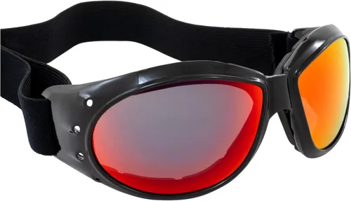Vista 5 de Global Vision Eliminator G-Tech - Gafas de motocross para motocicleta, marco negro con lente de espejo rojo