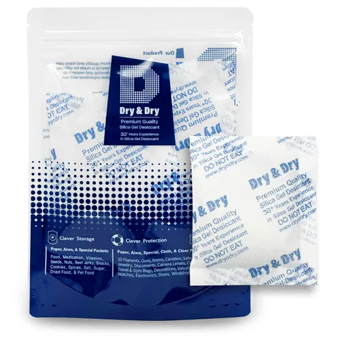 Vista 47 de Dry&Dry, 10 paquetes de 20 gramos de gel de sílice desecante puro prémium, deshumidificadores, tela recargable