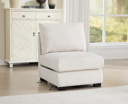 Vista 13 de EALSON Sofá modular seccional asiento medio sofá modular de piel sintética Asiento individual pieza seccional con funda extraíble marrón