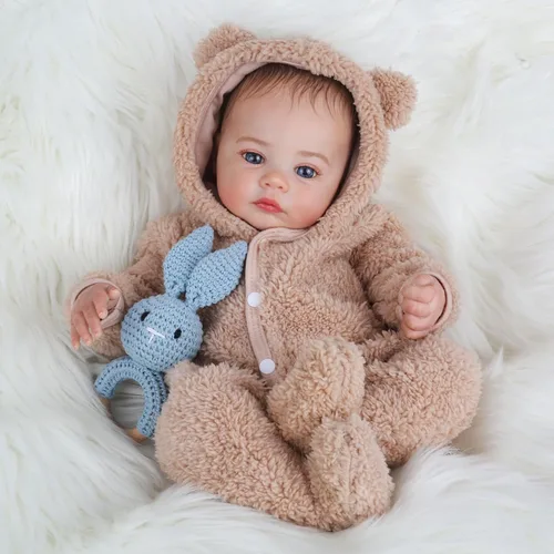 Vista 9 de KSBD Muñecas Reborn - Muñeca de bebé realista de 18 pulgadas, muñeca de niño de cuerpo completo estilo vida real con cuerpo de vinilo suave, puede