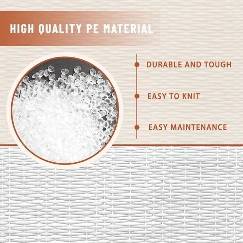 Vista 4 de Kigley Kit de reparación de mimbre de 120 pies, material de tejido de ratán sintético plano, suministros de reparación de mimbre de plástico blanco