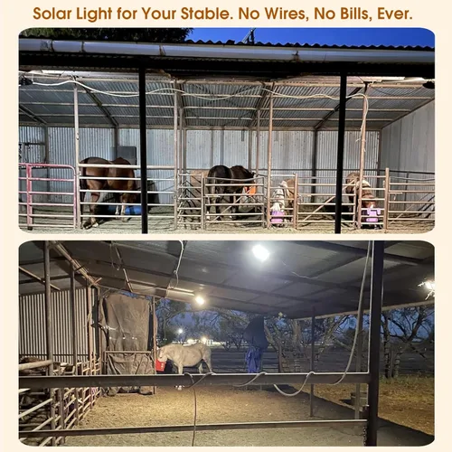 Vista 2 de Luces colgantes solares – Interior y exterior, diurna y nocturna 3200 K/4000 K/6000 K, luz solar de cobertizo con interruptor de encendido/apagado