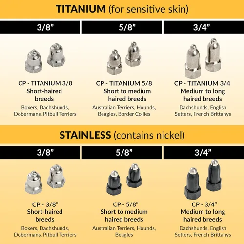 Vista 3 de Educator Puntos de contacto de la marca para collares de entrenamiento remoto de perros E-Collar, titanio, corto de 5/8 pulgadas