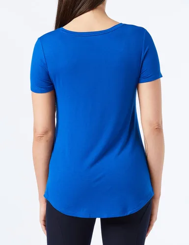 Vista 4 de Tienda Essentials Túnica de manga corta con cuello en V para mujer (disponible en tallas extragrandes)