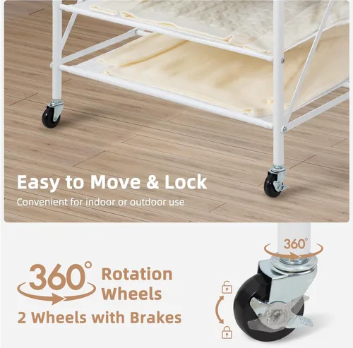 Vista 7 de STORAGE MANIAC Estante de secado de suéter, rejilla de secado de ropa de malla, estante de secado de ropa apilable, secadora plana para delicados