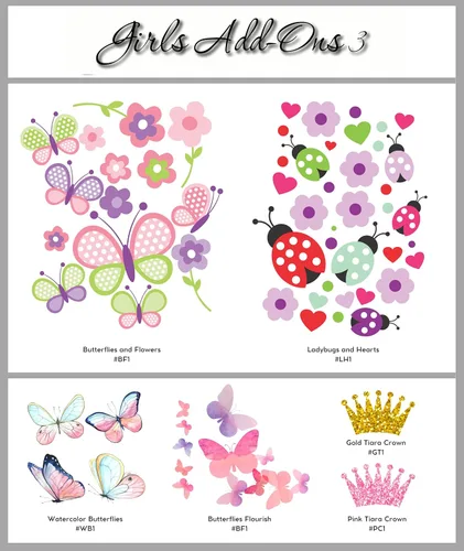 Vista 6 de Calcomanía de pared con nombre personalizado de elefante para niñas, calcomanías de pared de elefante, calcomanías de pared para niñas, calcomanías